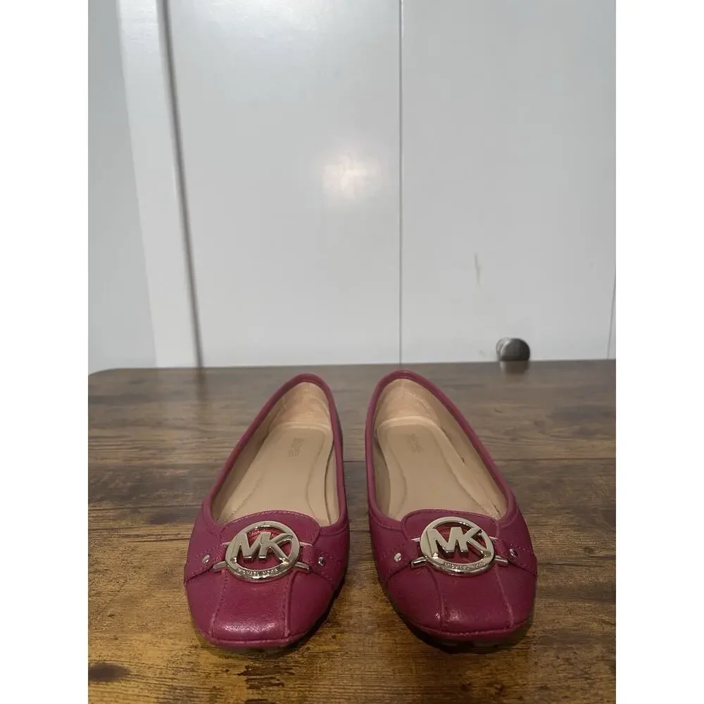 Michael Kors Women's Fulton Moccasin Bright Red And Gold Summer Colorful Luxury
